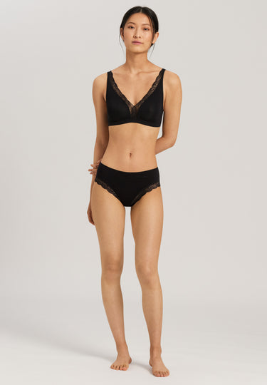 72431 Cotton Lace Soft Cup Bra - 019 Black